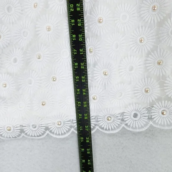 Lilly Pulitzer Dress Womens 12 Resort White Nicci Pinwheel Organza Floral Lace - Picture 10 of 16